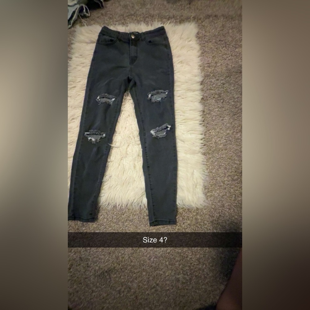 Distressed Black Jeans